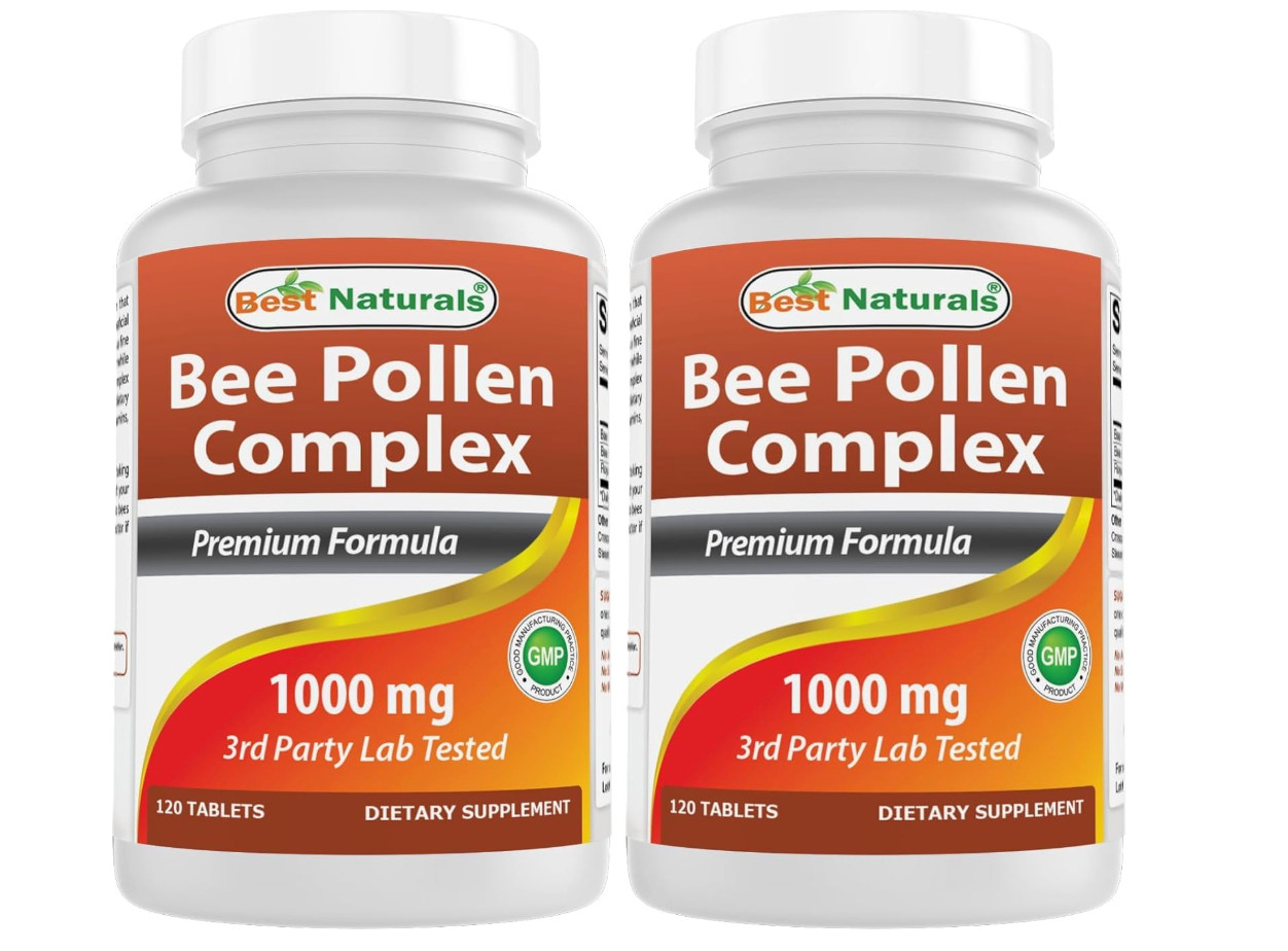 2 Pack Best Naturals Bee Pollen Complex 1000 mg 120 Tablets, Healthy Metabolism