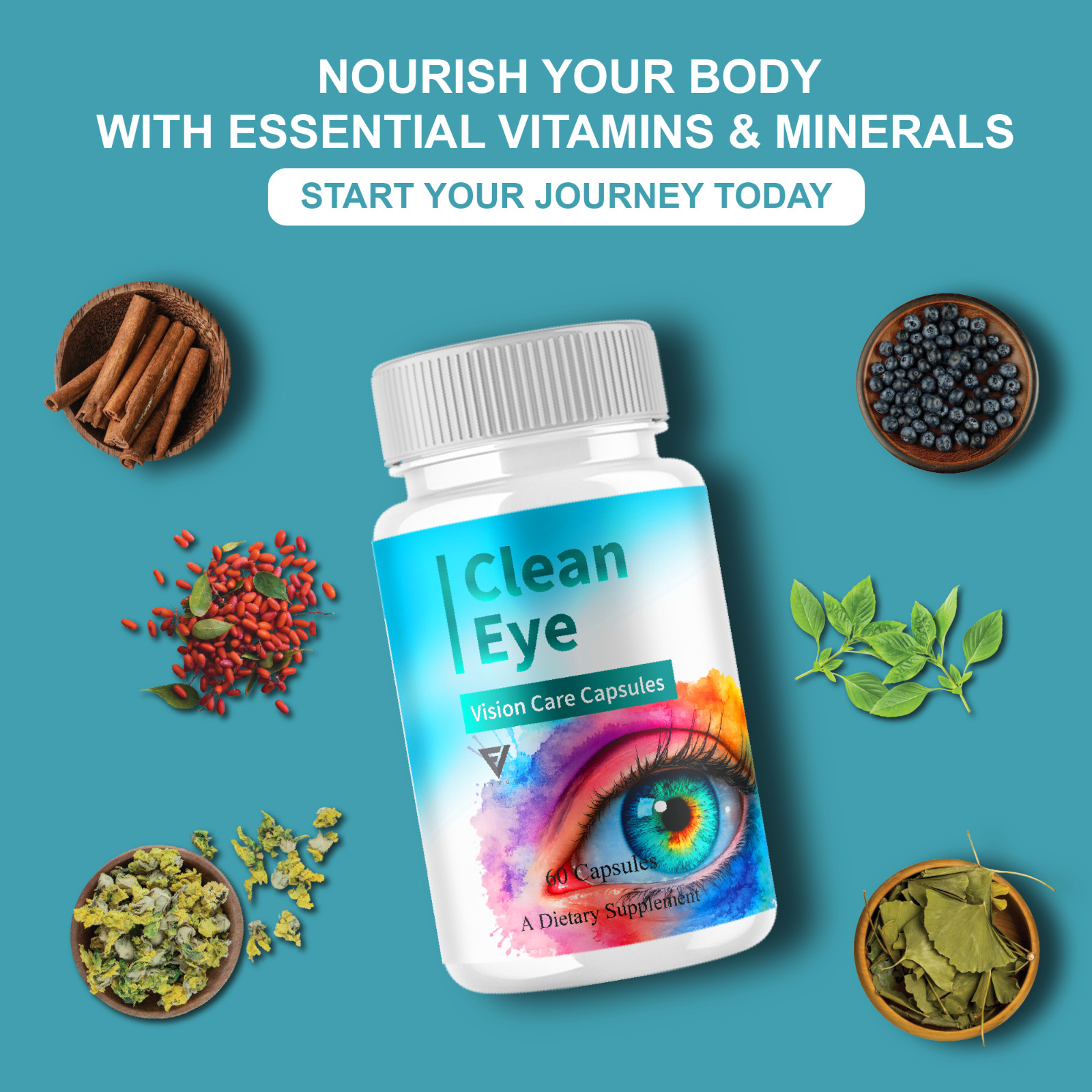 (2 Pack) Clean Eye Capsules, CleanEye Vision Care Supplement (120 Capsules)