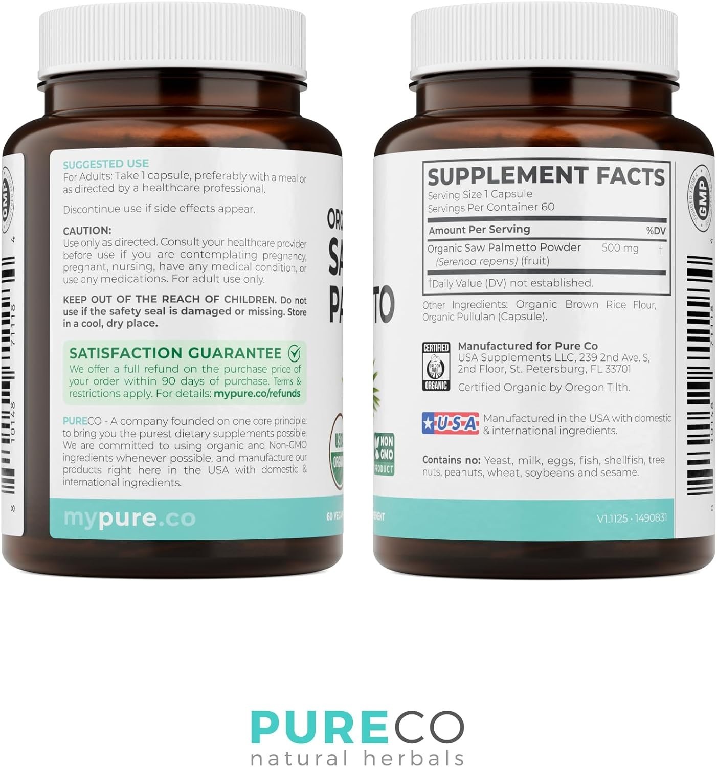 USDA Organic Saw Palmetto Supplement for Men & Women – Organic Saw Palmetto