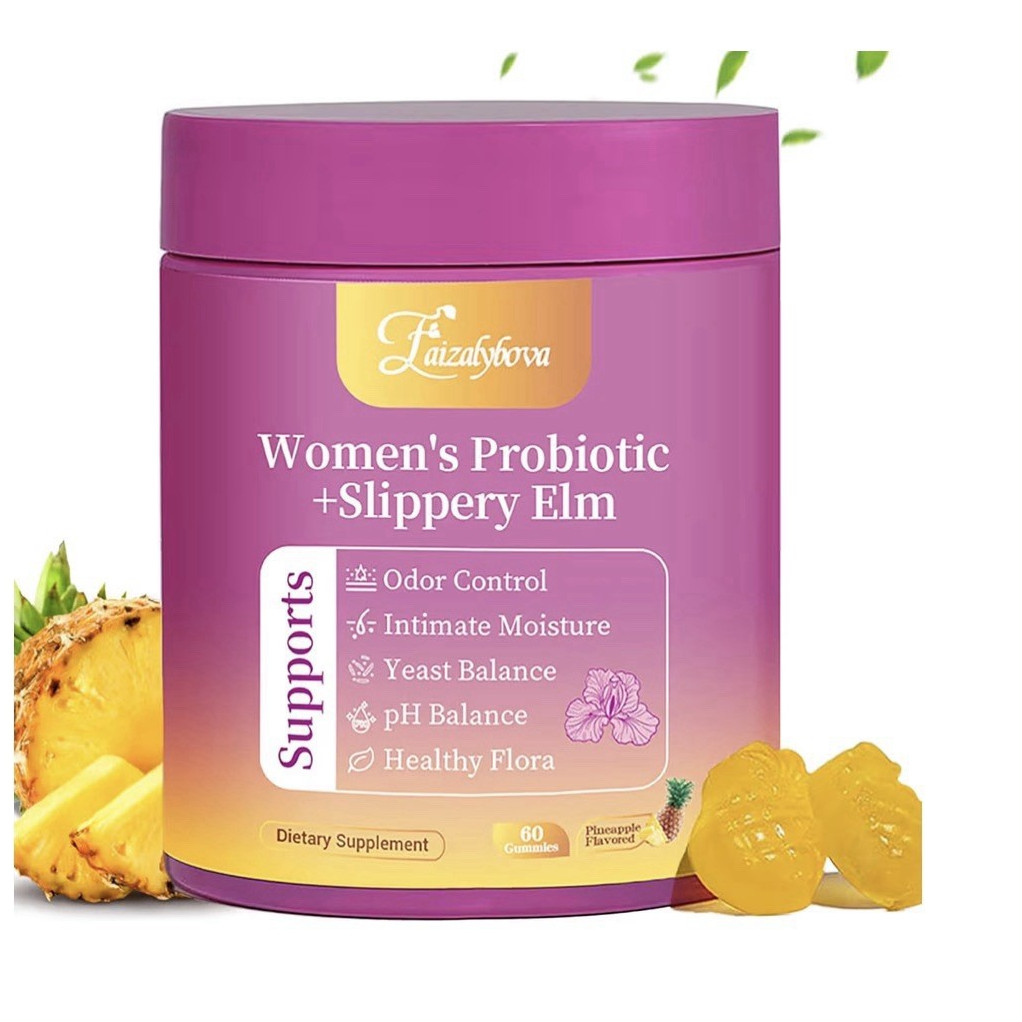Leefar Women’s Probiotic + Slippery Elm Gummies Pineapple 60 ct Exp 09/2027