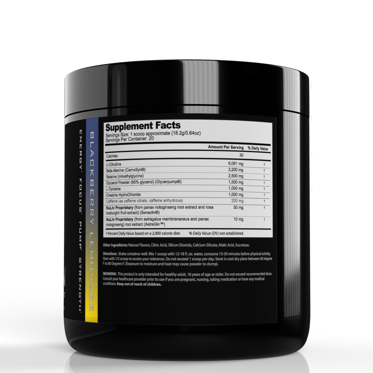 Pre-Workout Muscle Pumps Focus Recovery Energy Endurance B4UTRAIN by Vyotech