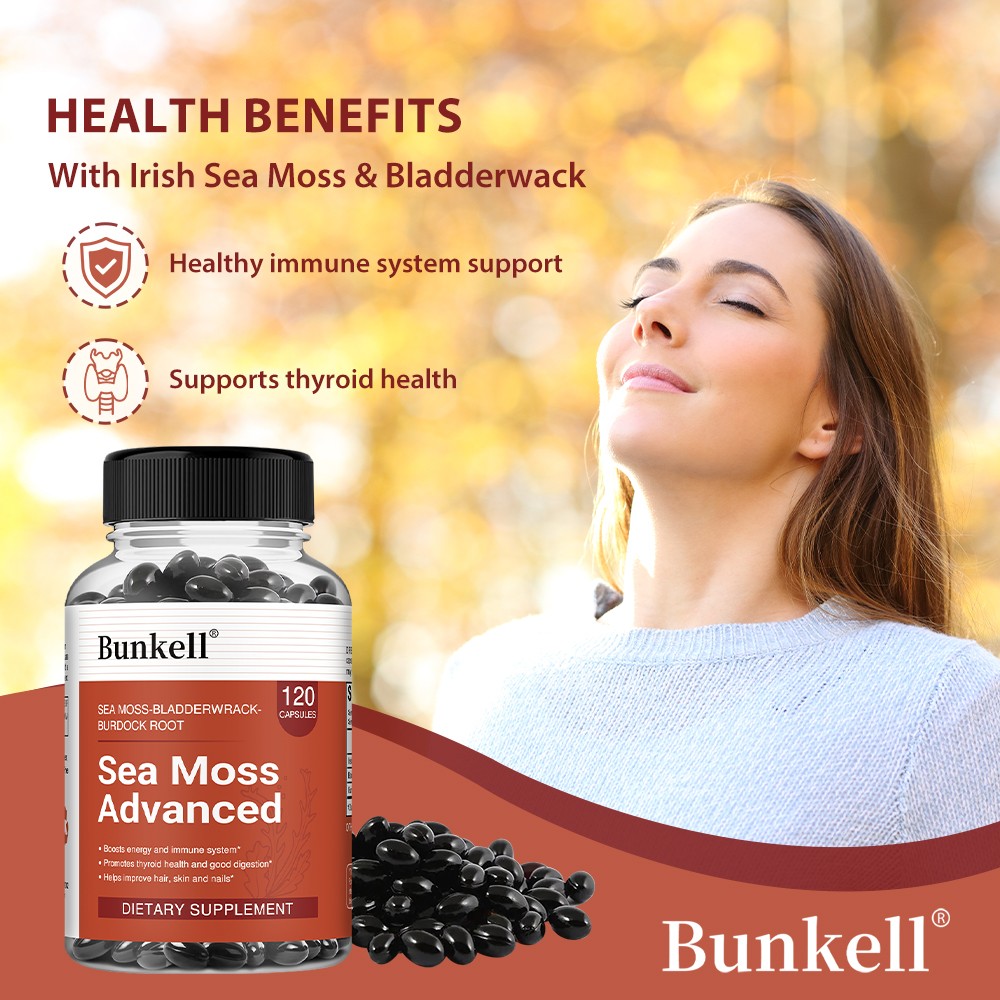 Sea Moss Complex Caps,Mineral Supplement for Thyroid,Gut Digestion,Immune 120 CT