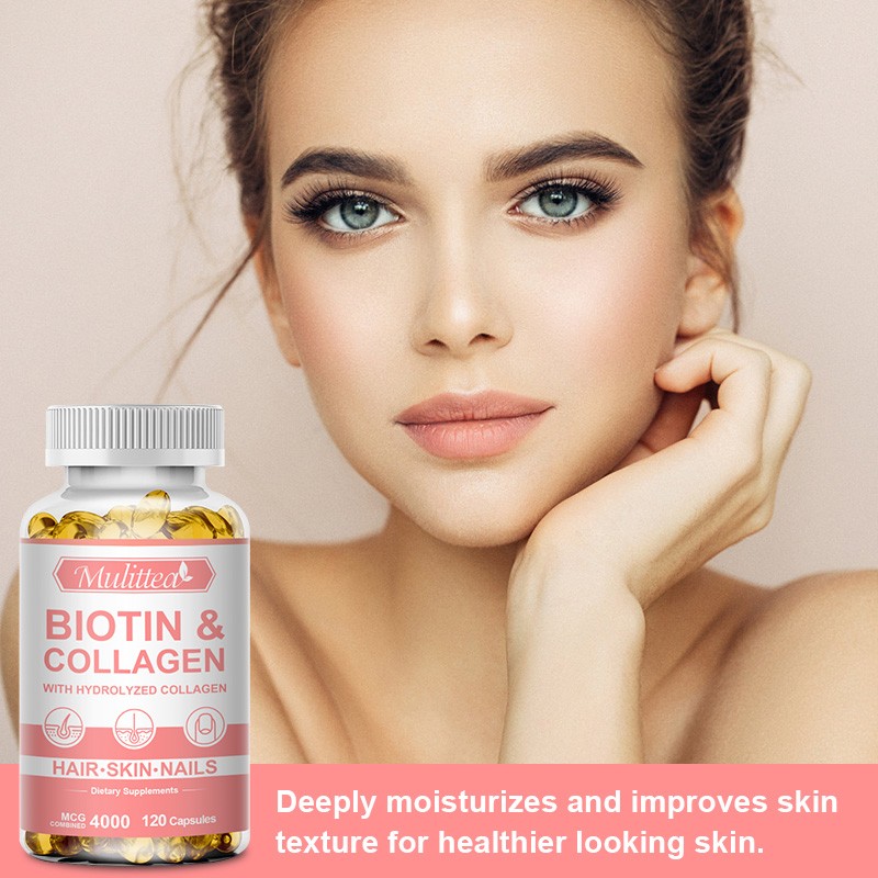 Biotin 4000mcg & Collagen for Hair, Skin & Nails Health – Dietary Supplement 120