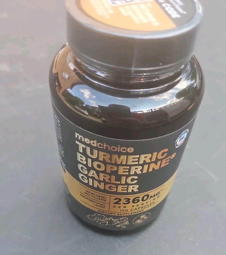 MedChoice Turmeric Ginger Garlic BioPerine 2360mg 120 Capsules Exp 10/2027