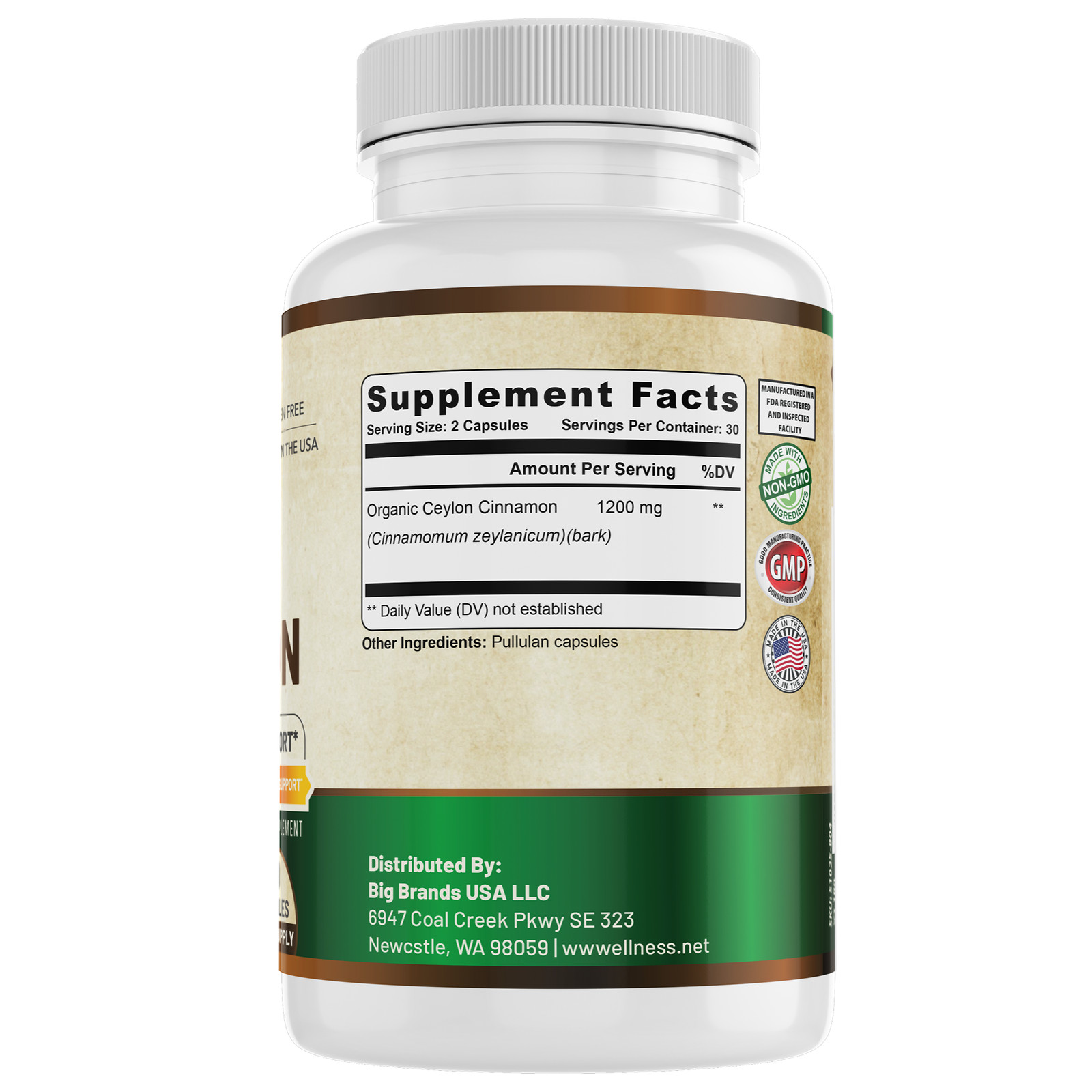 Organic Ceylon Cinnamon Supplement. USA Made.