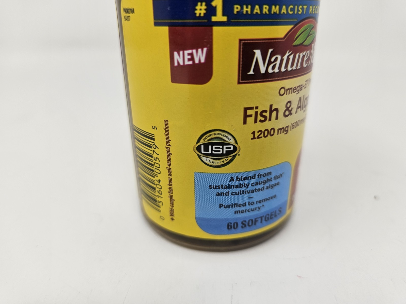 Nature Made Fish & Algae Oil 1200 mg 60 Softgels Exp 02/2027