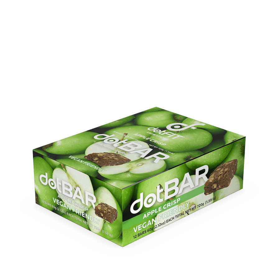 DotFit Apple Crisp dotBAR Small Batches Quality Fresh Vegan Real 12x60g NEW
