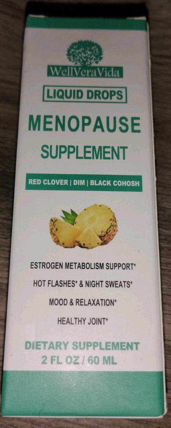 Menopause Supplement Drops for Women Vegan Non Gmo Gluten Free Pineapple 03/27
