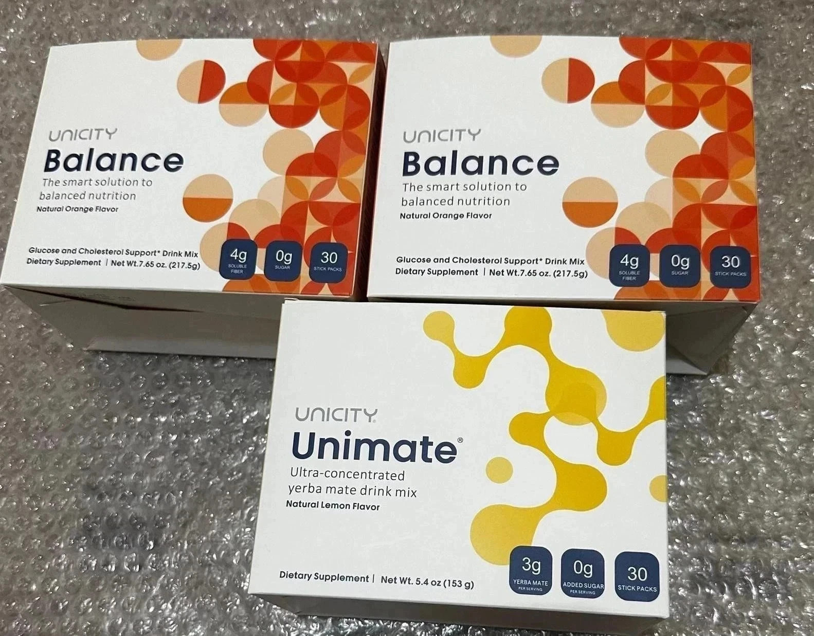 Pack Of 3-Unicity Balance 60ct + Unimate Lemon 30ct Combo, Free Shipping