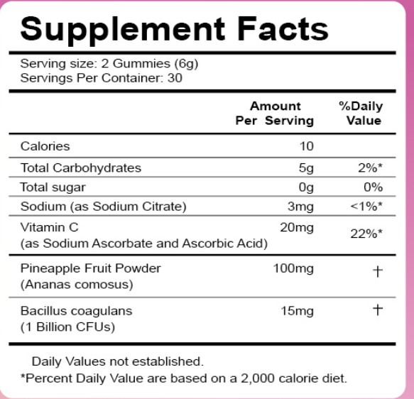 1/2/3 Probiotics Gummies for Women Tropical Pineapple Flavor Supports PH Balance