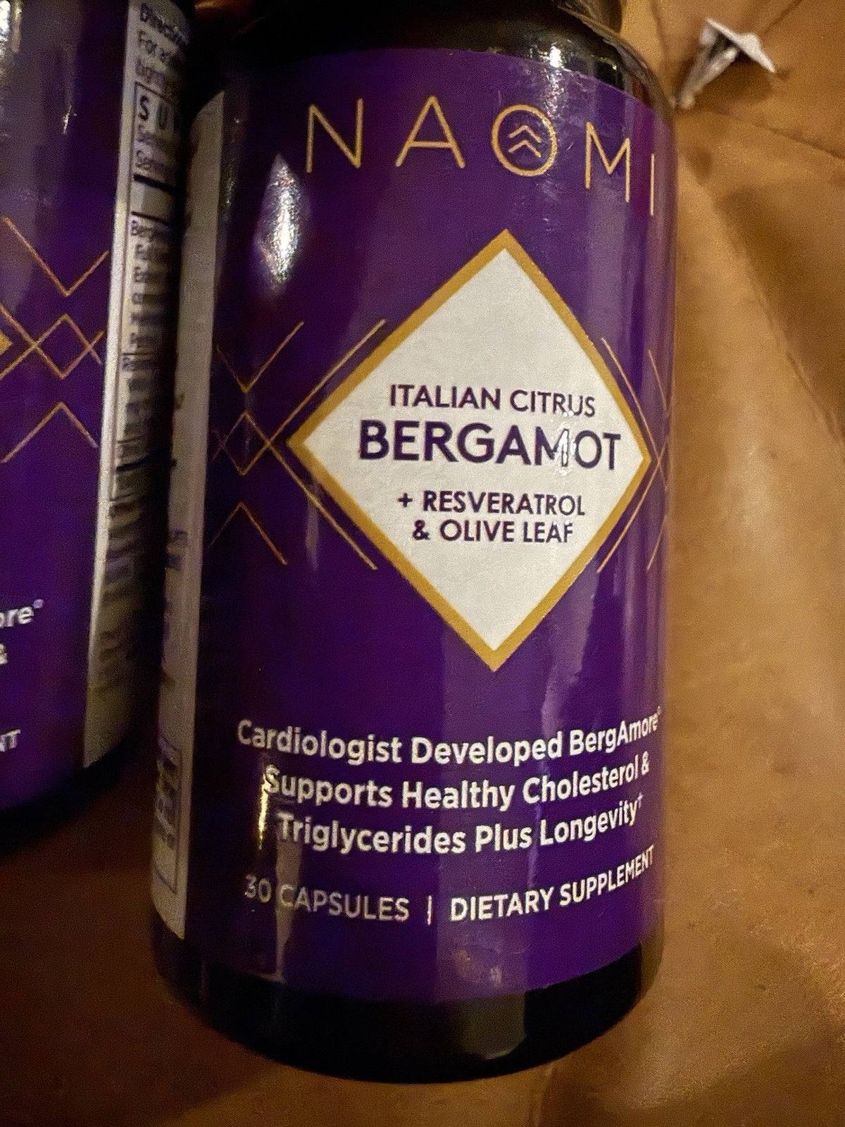 2 x NAOMI Italian Citrus Bergamot Supplement & Resveratrol & Olive Leaf 30 Caps