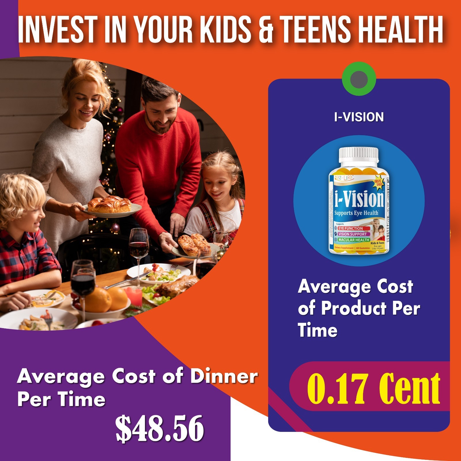 Kids Vitamins for Eye Health, Supports Macular Health Vision Care Mango Flavor60