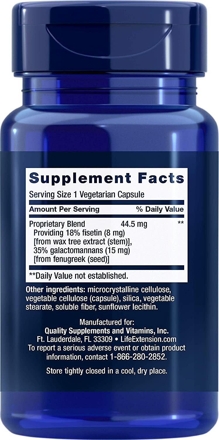 2 PACK Life Extension Bio-Fisetin Optimized Cellular Cognitive Longevity Support