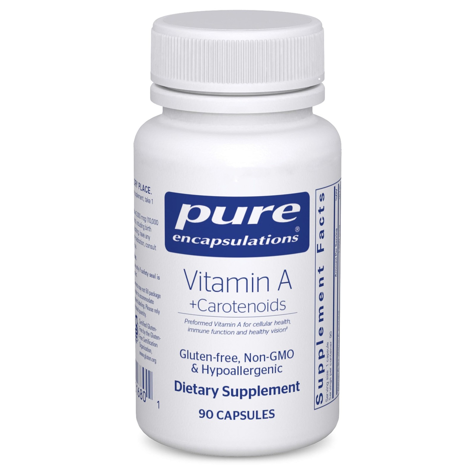 Pure Encapsulations Vitamin A + Carotenoids (Lutein, 90 Count (Pack of 1)