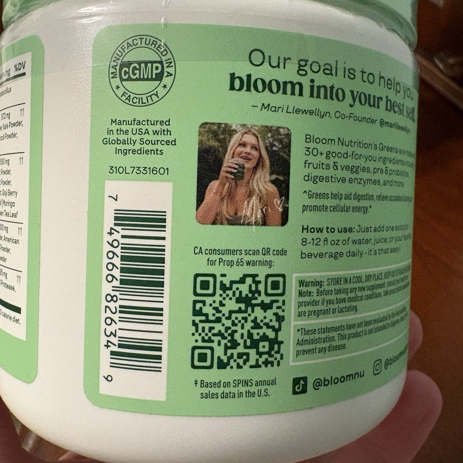 Bloom Greens Superfood Powder Mango Dietary Supplement 30 Servings Digestion Aid