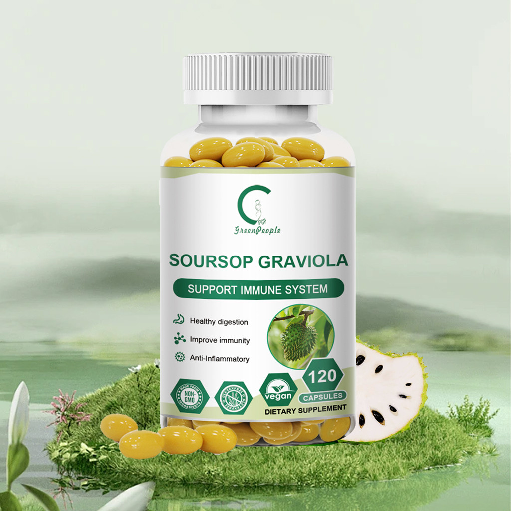 120 Capsules GRAVIOLA SOURSOPLeaf Extract Annona Muricata Antioxidant Health