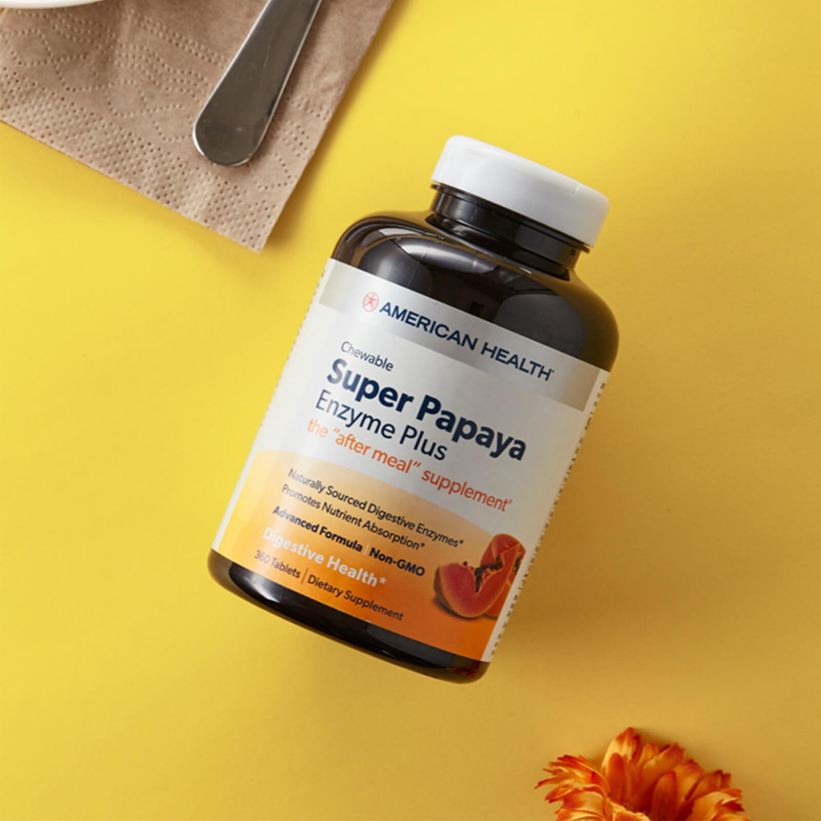 Solgar Super Papaya Enzyme Plus – 180 Chewable Tablets, Digestive Support,