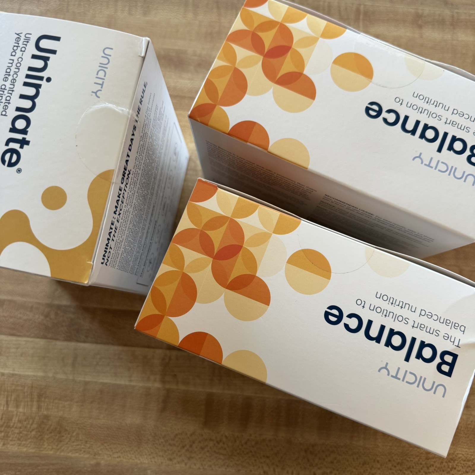 Unicity Feel Great Balance Orange + Unimate Lemon + Unimate Lemon Ginger +Extras