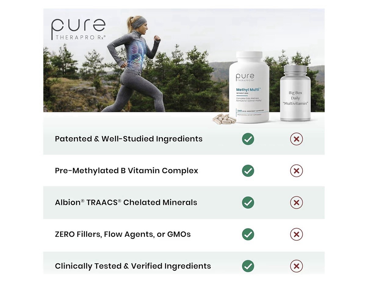 Pure Therapro Rx Methyl Multi Without Iron Methylated Multivitamin 4Month Supply
