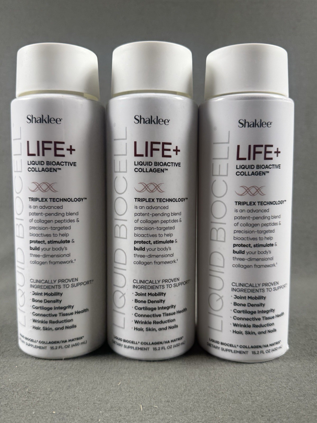 (3) Shaklee Liquid BioCell Life+ Bioactive Collagen 15.2 fl oz – Exp 09/2027