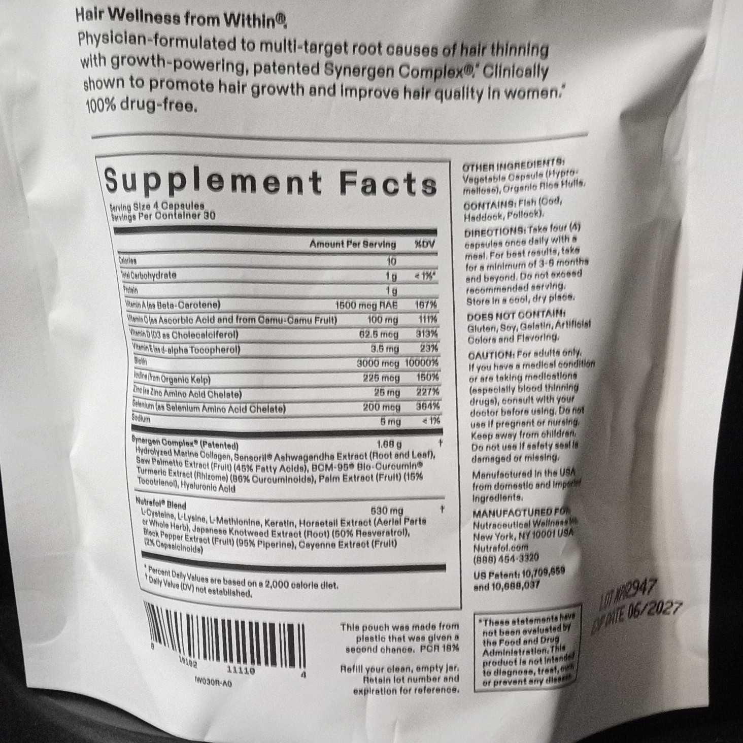 Women’s Balance age 45 up Hair Growth~120 Caps/Refill 2027 NEW FREE SHIPPING US