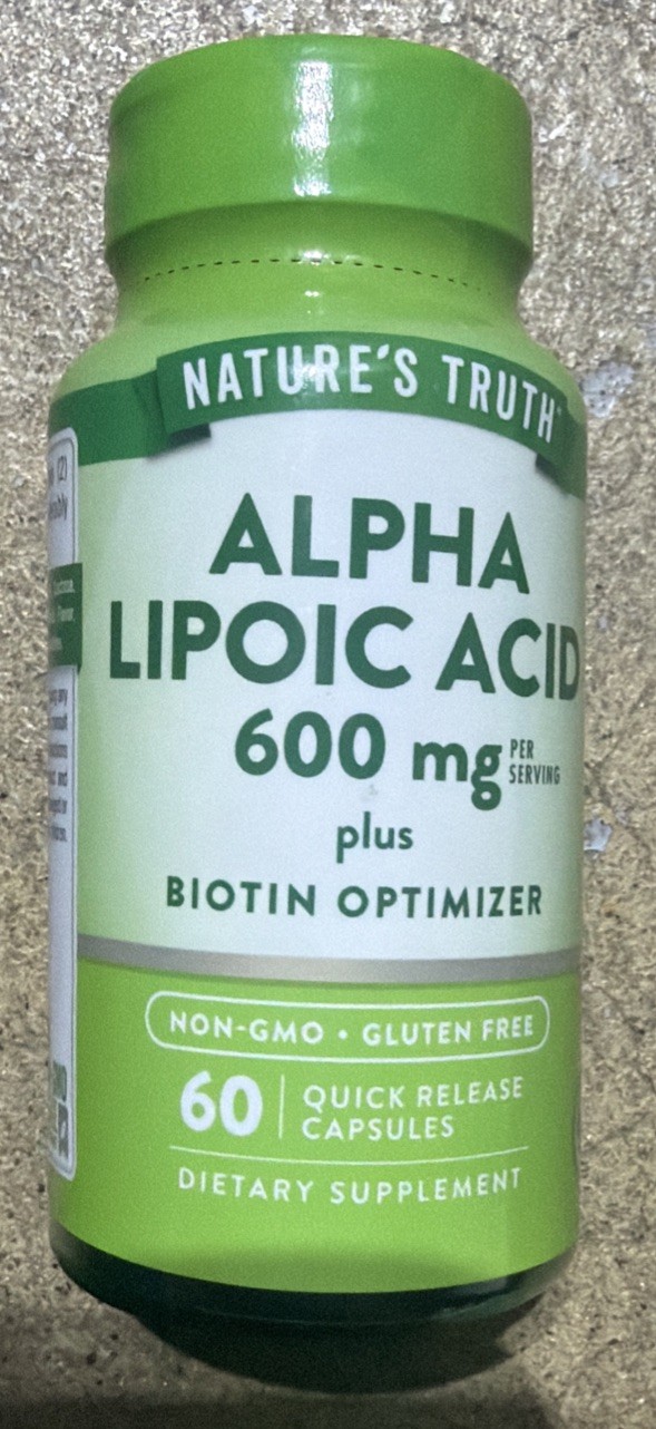 Nature’s Truth Alpha Lipoic Acid plus Biotin 60 Quick Release Capsules Exp 07/28