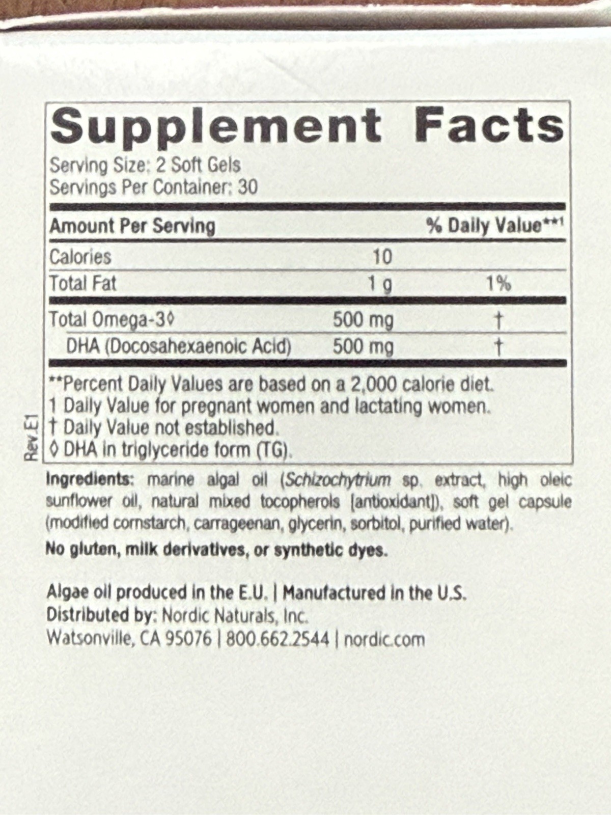 Nordic Naturals Plant Based Vegan Prenatal 500 mg DHA
