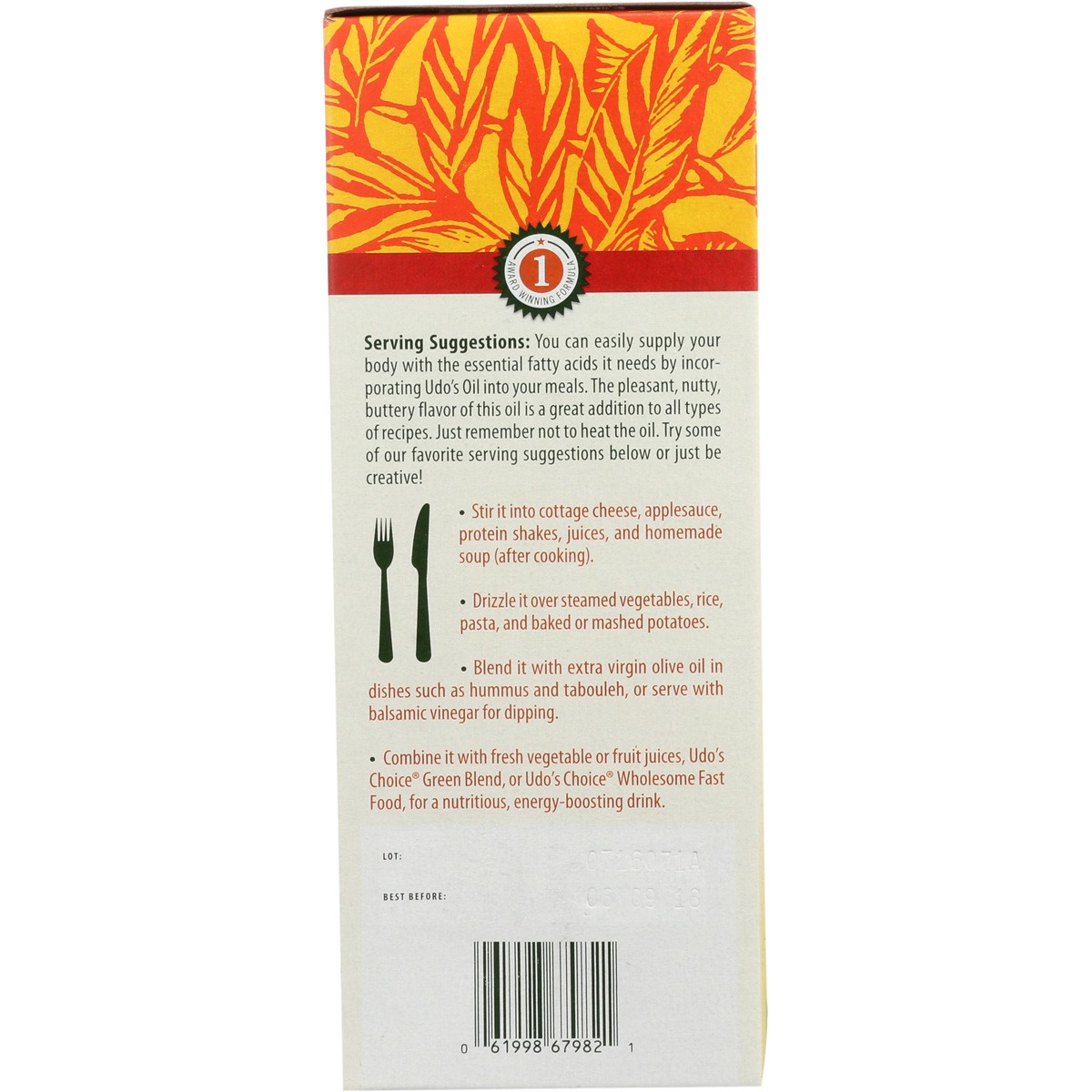 Udo’S Oil 3-6-9 Blend Omega Fatty Acid Supplement 17 Fl Oz By Flora Pasta 1 Pack