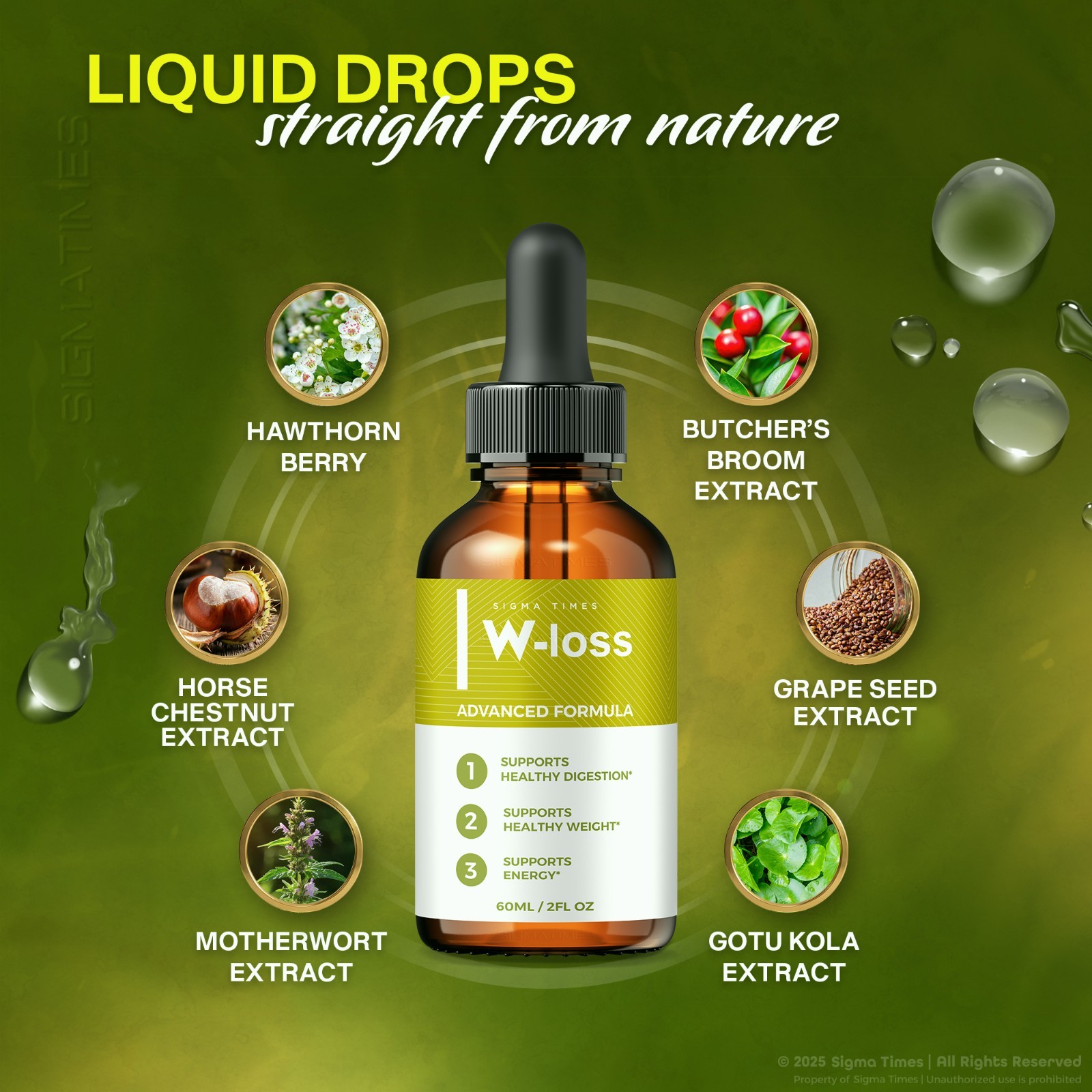 (5 Pack) W-Loss Drops for Weight Loss, W Loss Gotas Liquid Formula