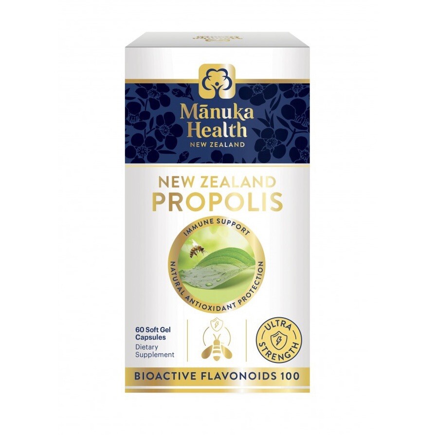 [Manuka Health] Ultra Strength BIO100 New Zealand Propolis 60 Capsules NIB