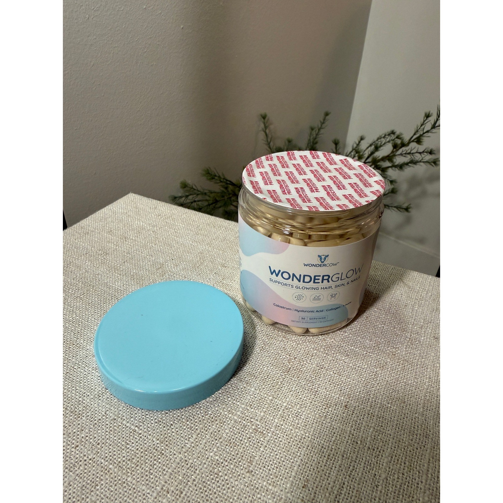 WonderCow WonderGlow Colostrum Collagen Hyaluronic Acid Skin Supplement 90ct