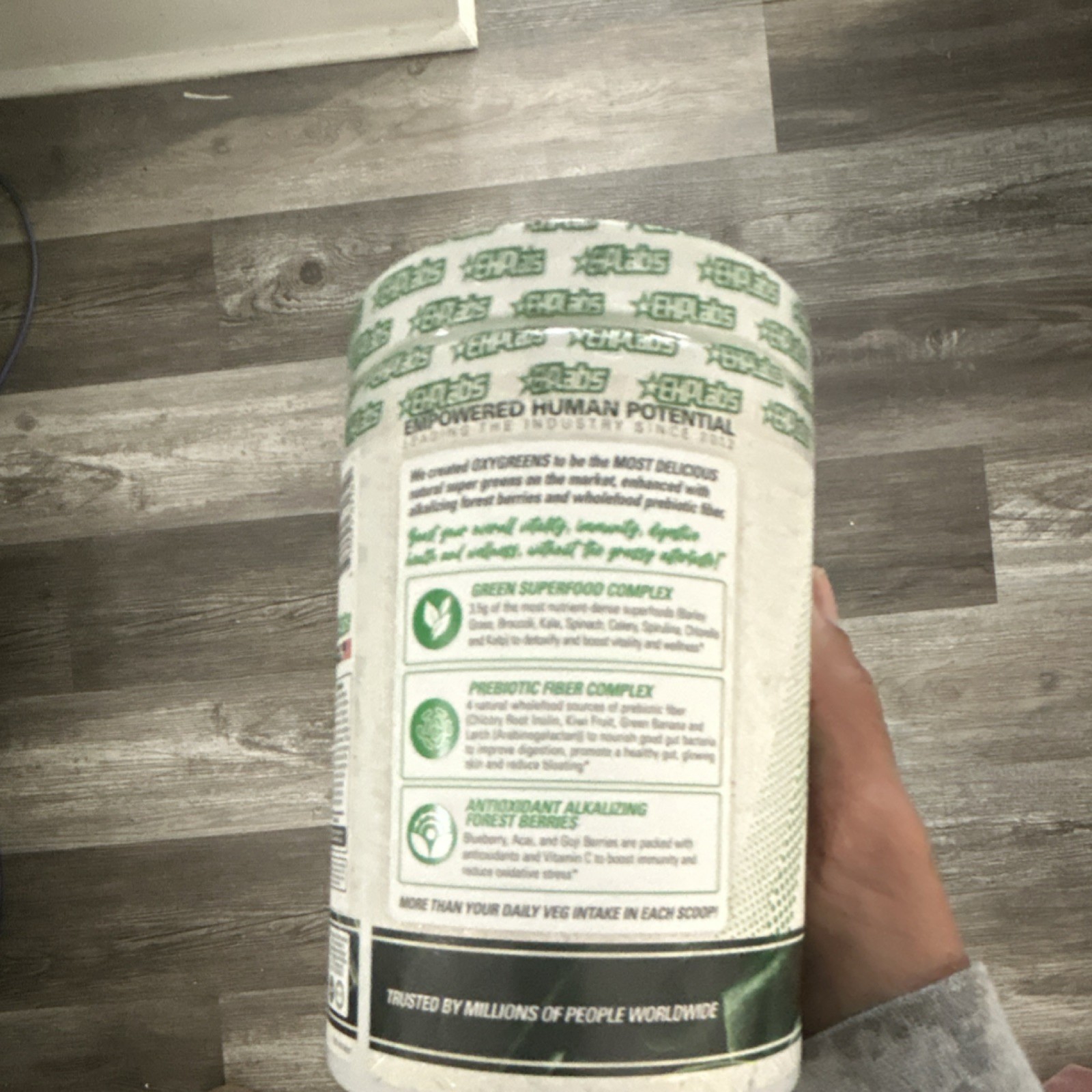 EHPlabs OxyGreens Super Greens Powder Crisp Apple 30 Serves Barley Broccoli Kale