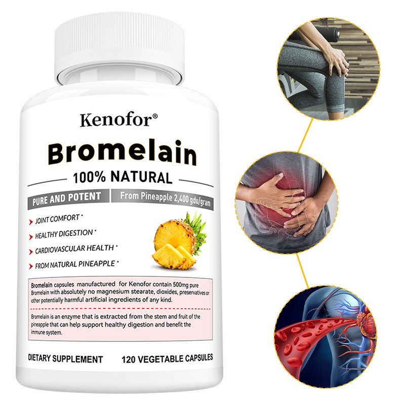 Bromoelain Supplement Balance Blood Circulation Heart Function 120 Capsules