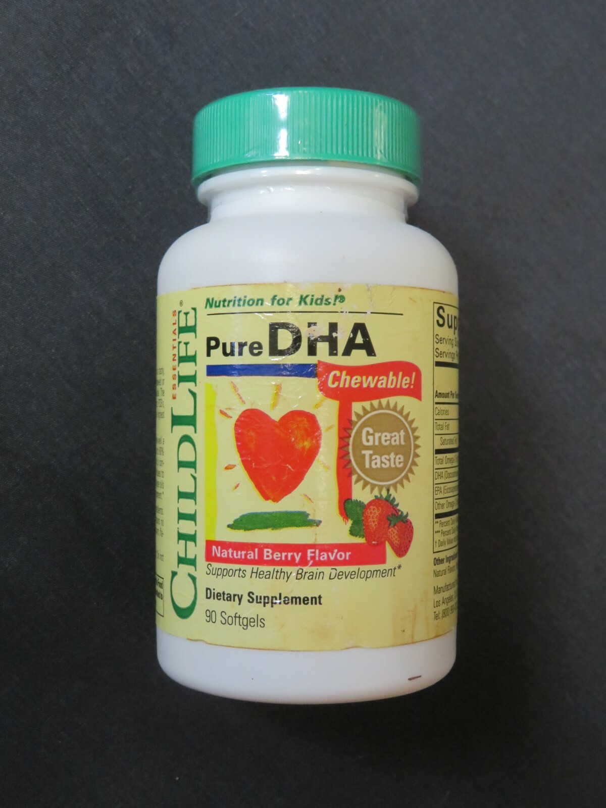 ChildLife Essentials Pure DHA Chewable Natural Berry Flavor 90 Softgels *O