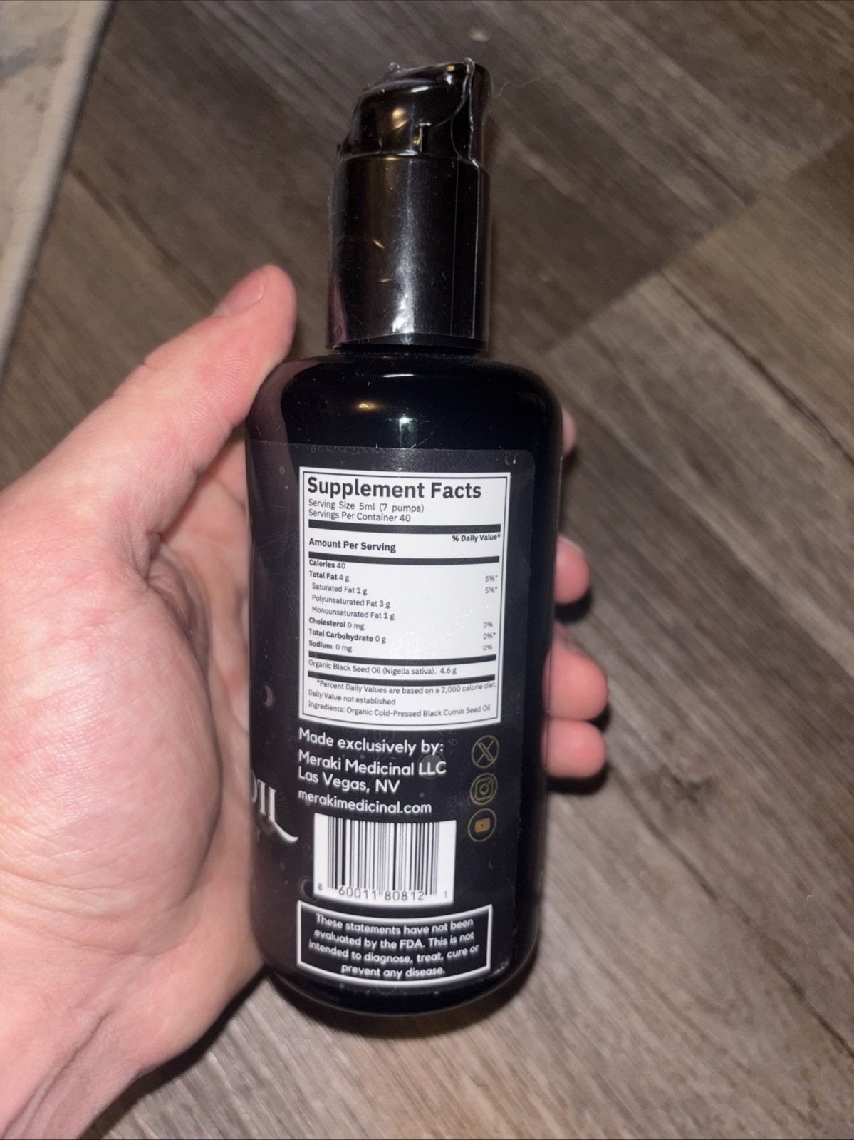 Organic Cold-Pressed Liquid Black Seed Oil – 6.76 fl oz NEW