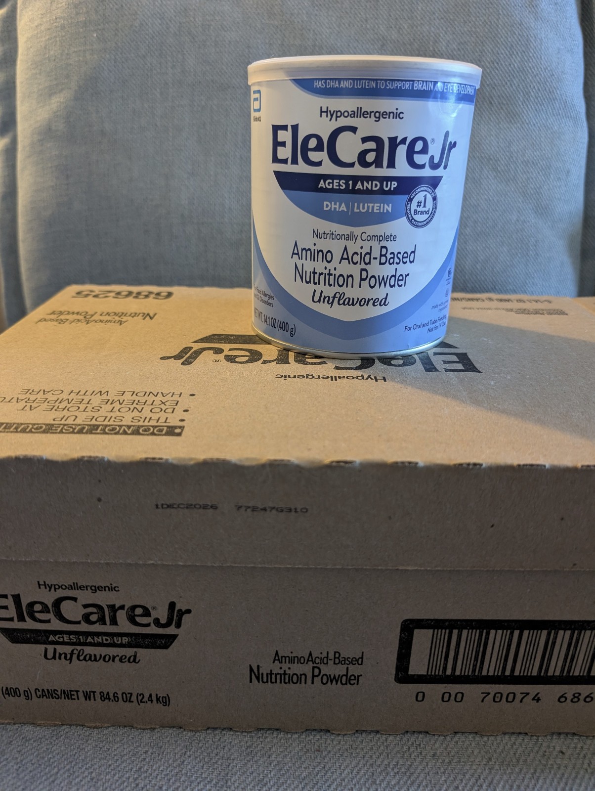 Abbott EleCare Jr Unflavored Amino Acid Nutrition Powder 14.1oz 6 Pack 12/2026