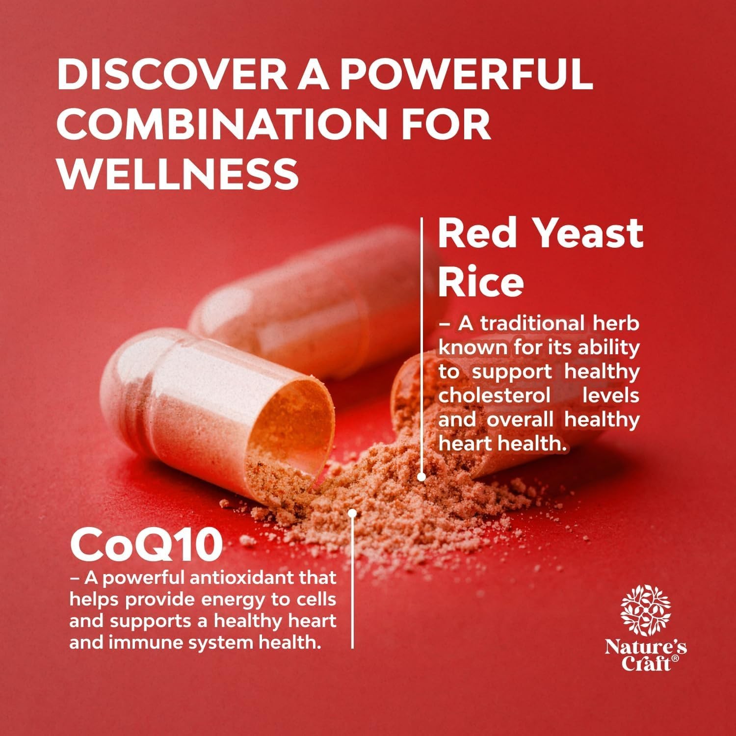 Red Yeast Rice with CoQ10 Supplement – Advanced Healthy 120 Count (Pack of 1)