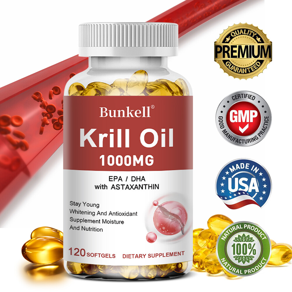 Krill Oil 1000mg | 30/60/120 Capsules | EPA, DHA, Astaxanthin & Phospholipids