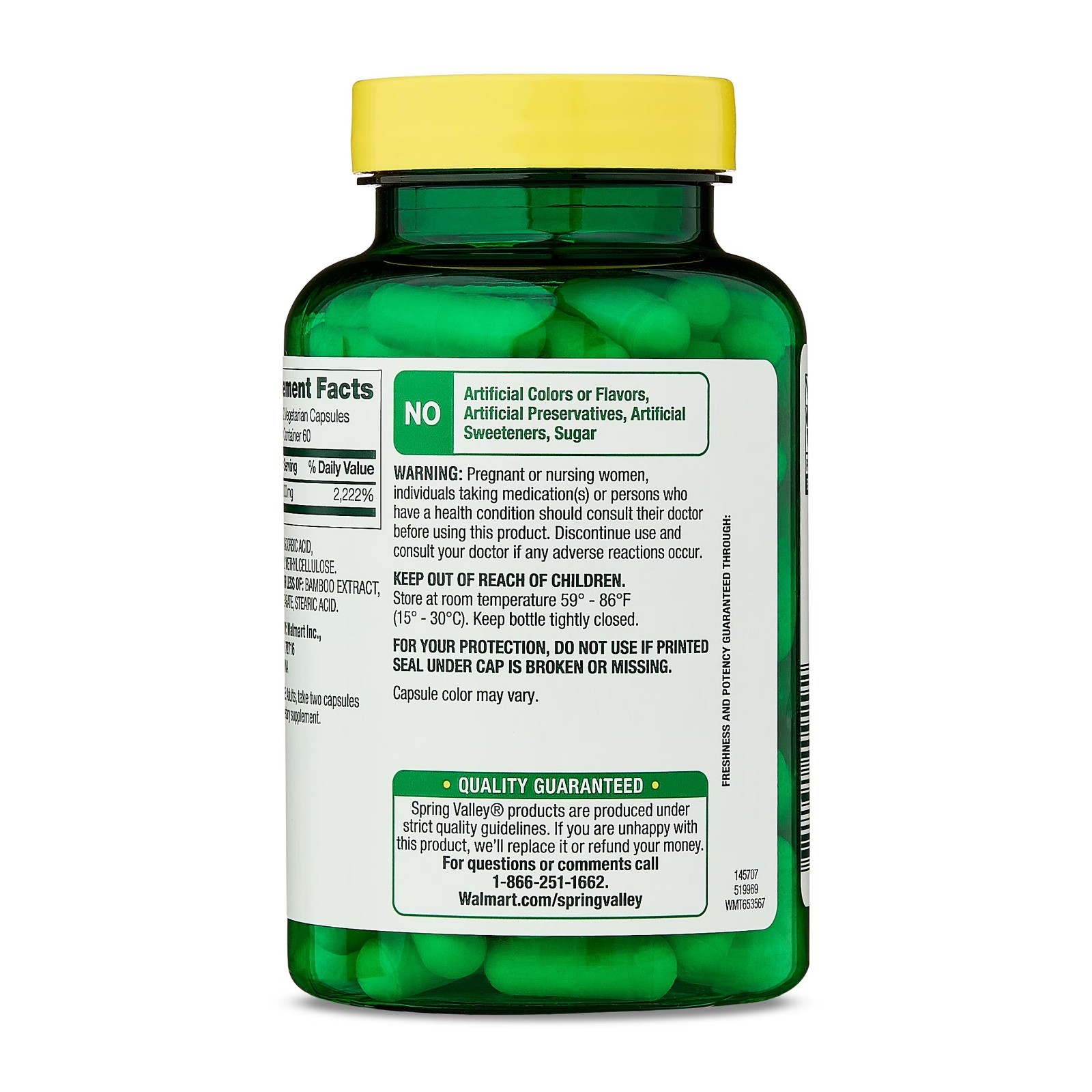 Spring Valley Vitamin C Ultra Strength 2000mg 120 Vegetarian Capsules