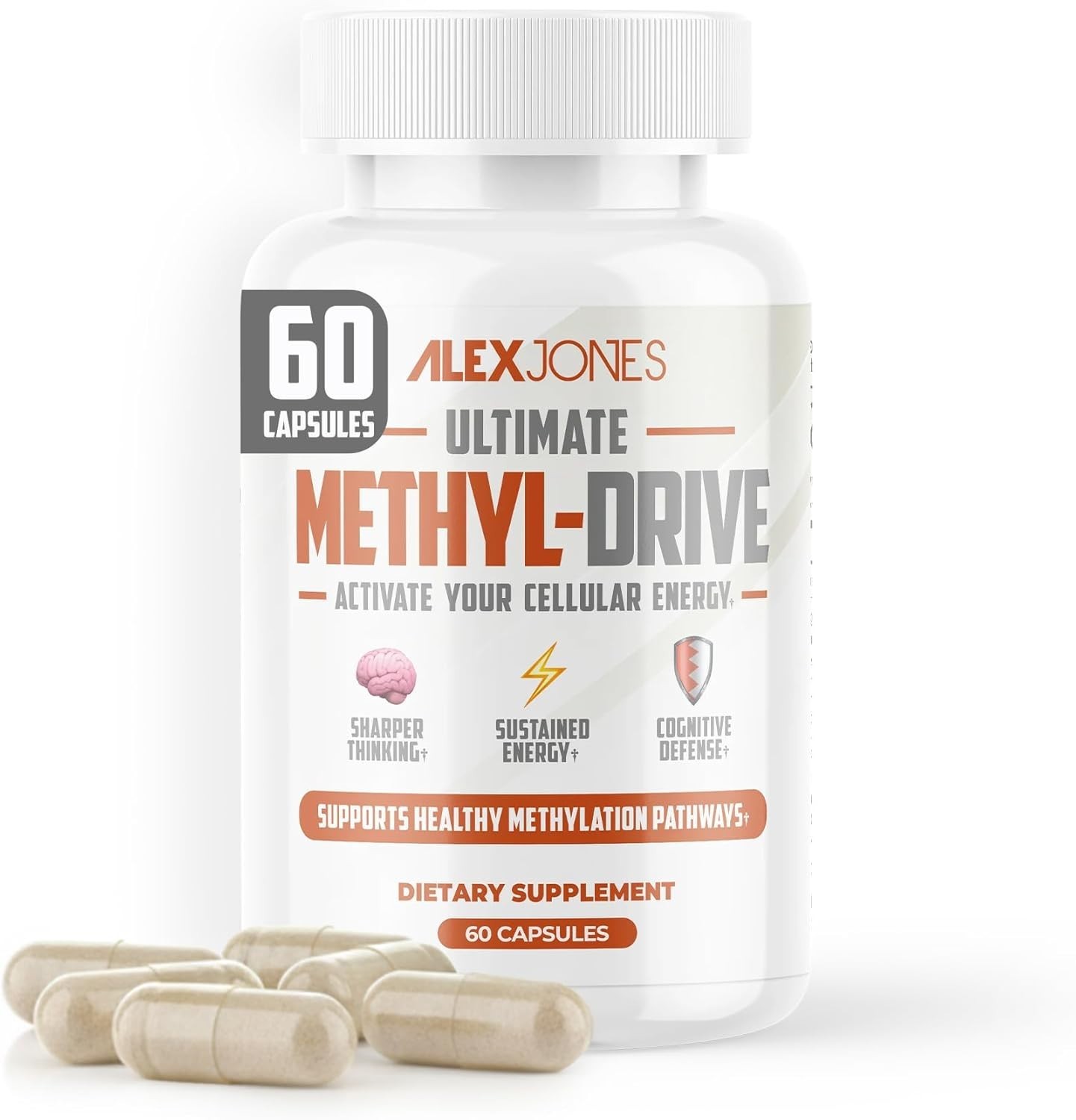 Alex Jones Natural Methyl Drive Mitochondrial Methylated Complex Info Wars- 90ct