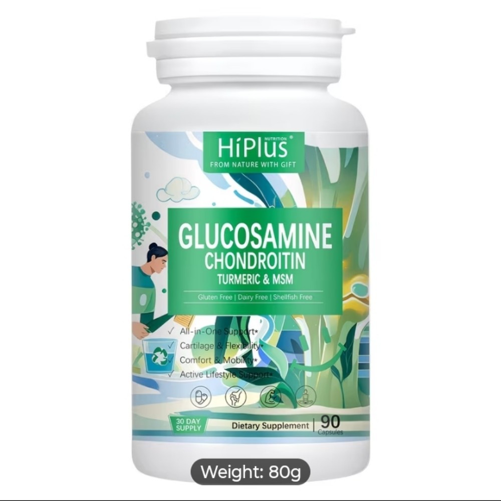 HiPlus Glucosamine MSM 3 Pack 3 Month Supply For Bone +Joint Pain Seniors