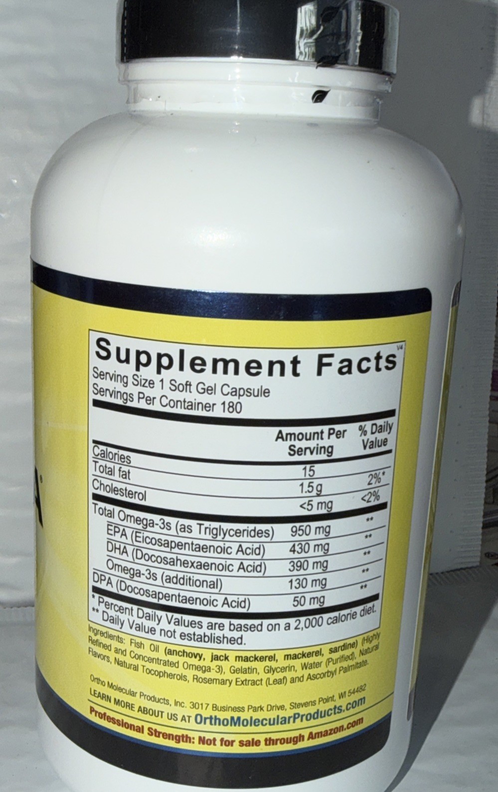 Orthomega 820 – 180 Softgels -Ortho Molecular Products
