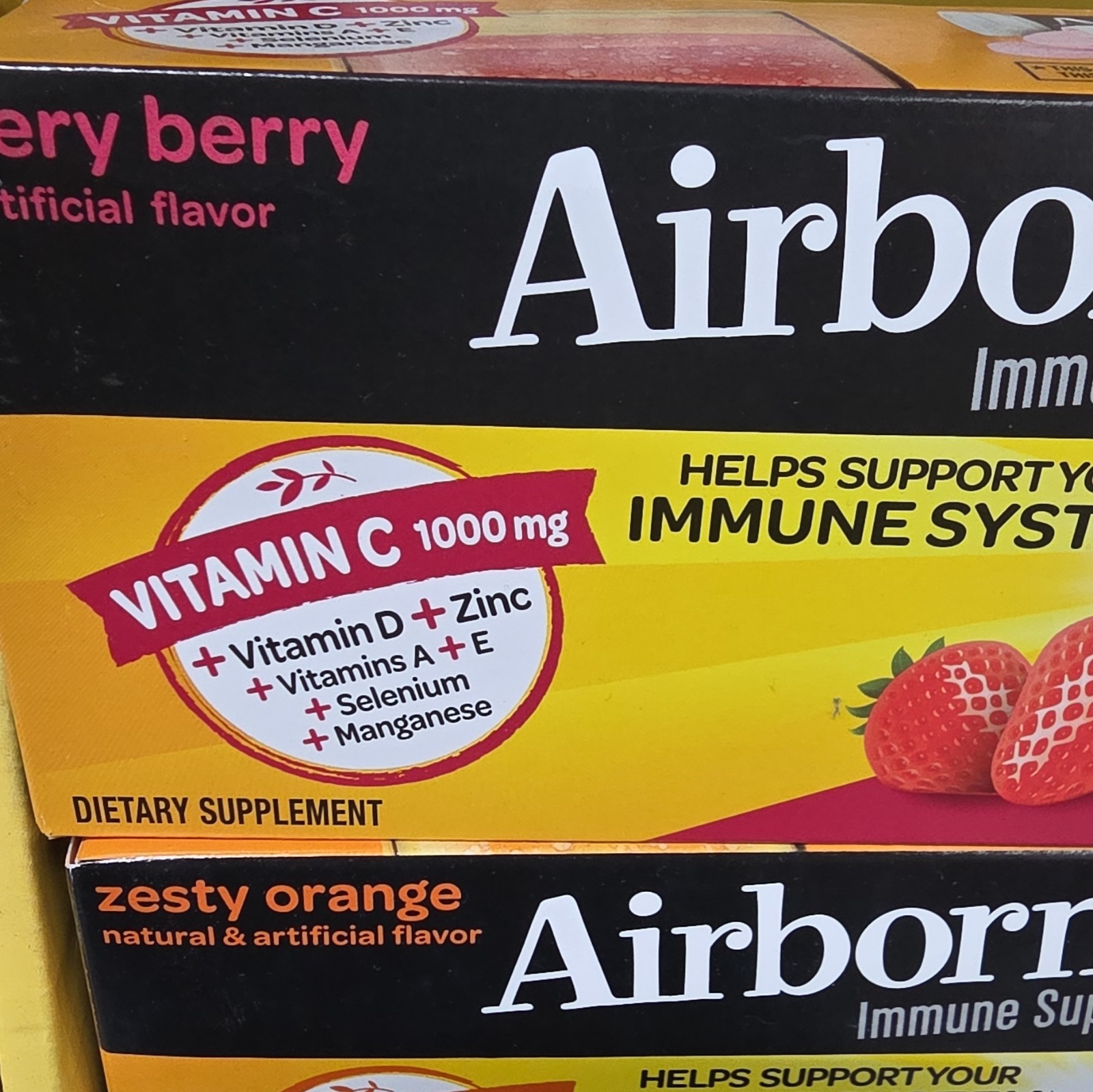 Airborne Immune Support Very Berry 36 Effervescent Tablets 1000mg Exp 04/27