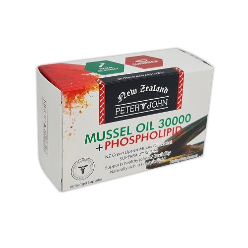 Peter & John New Zealand Mussel Oil 30000 + PHOSPHOLIPID 60 Capsules