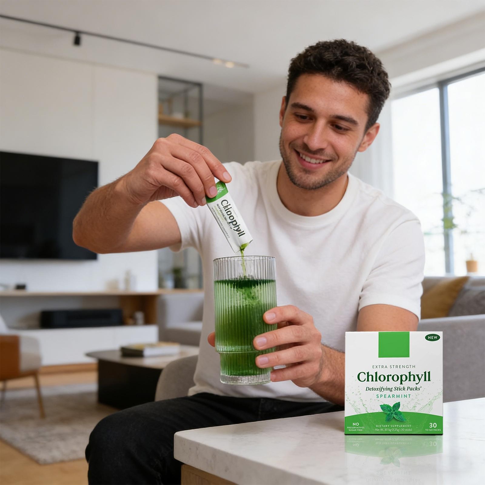 Chlorophyll Stick Packs: Supercharge Your Detox and Boost Gut Health 30pcs Stick