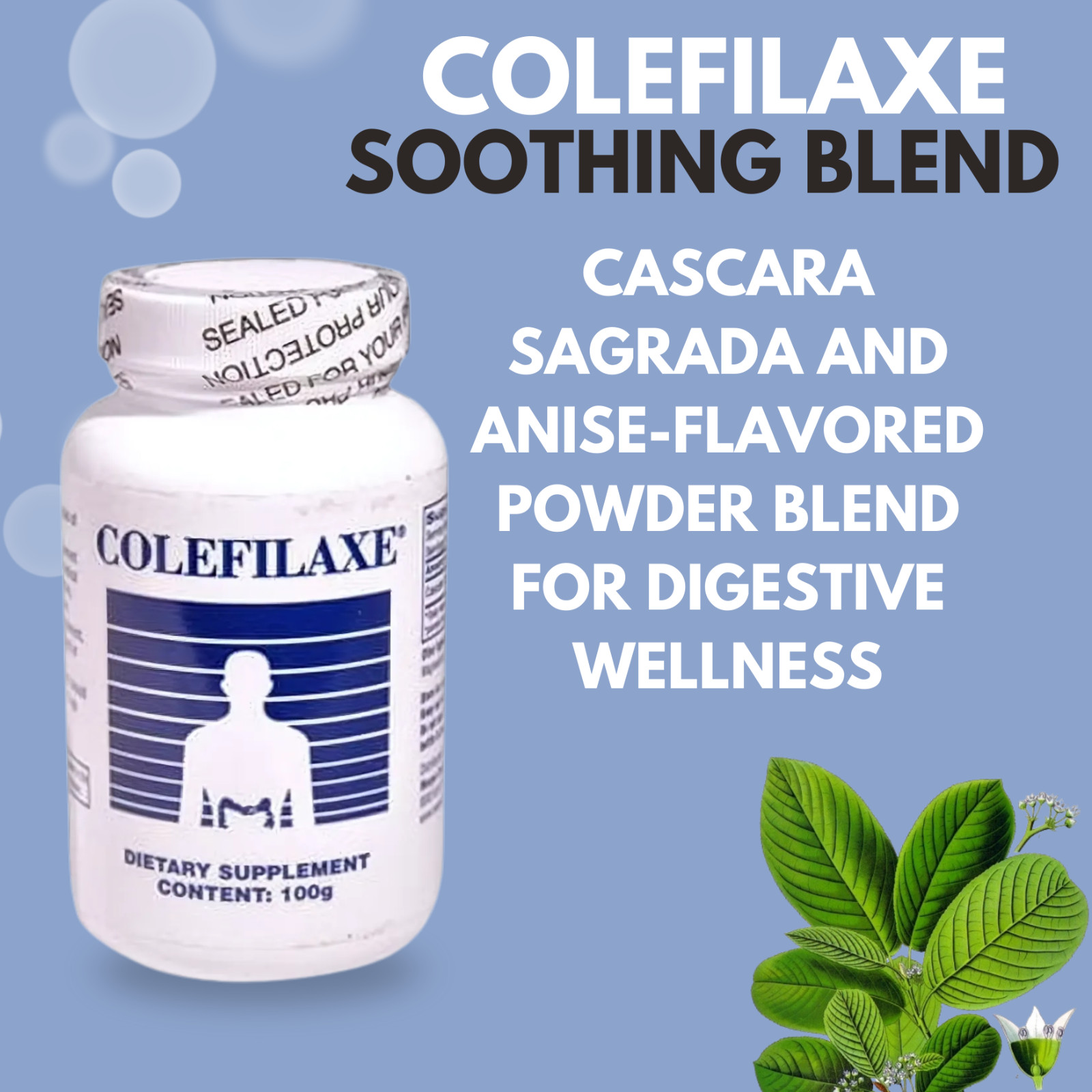 Menper Colefilaxe Cascara Sagrada Powder Supplement – 100g (3-Pack)