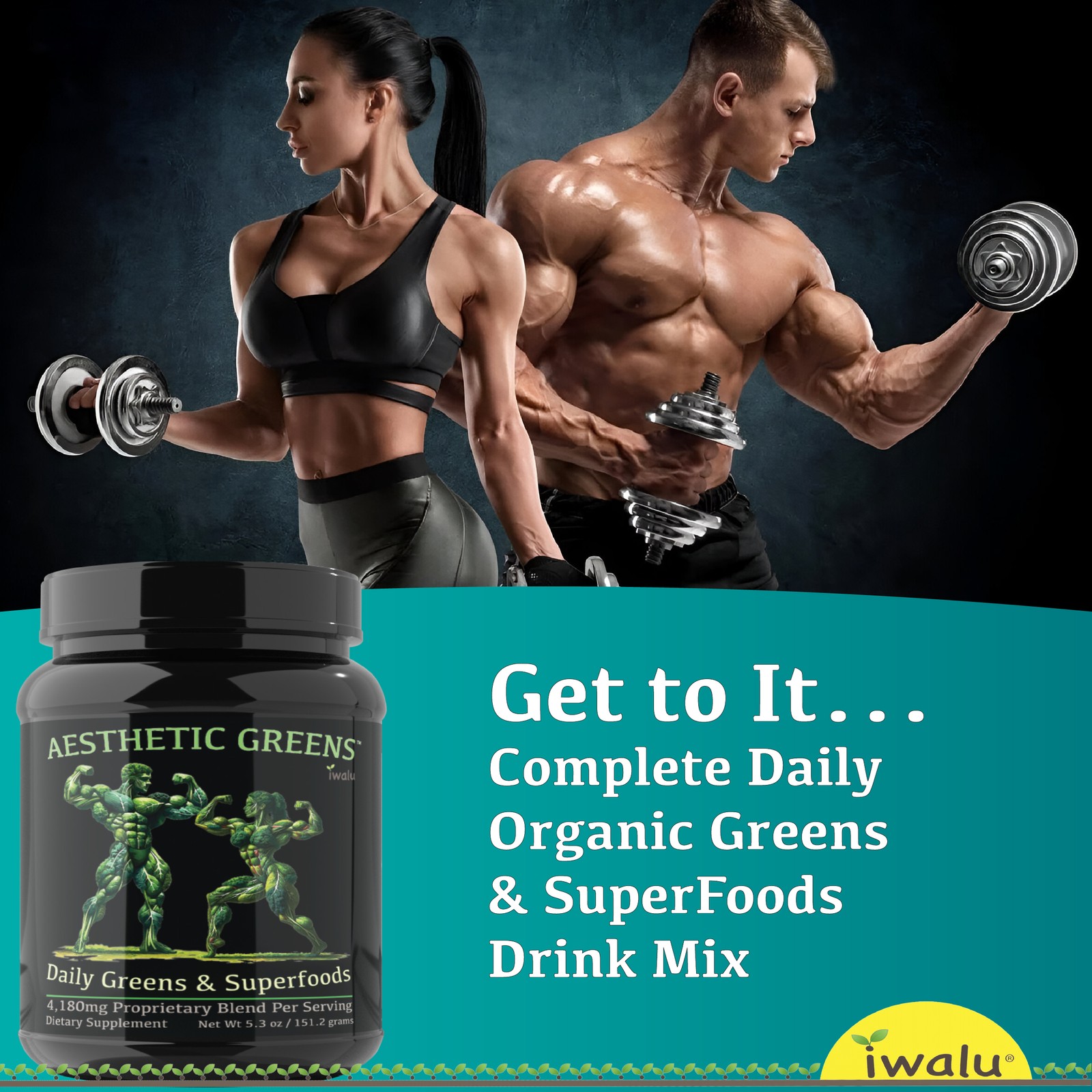 Protein Shake – Nutrition Greens Powder Superfoods Drink Mix, Greens Superfood