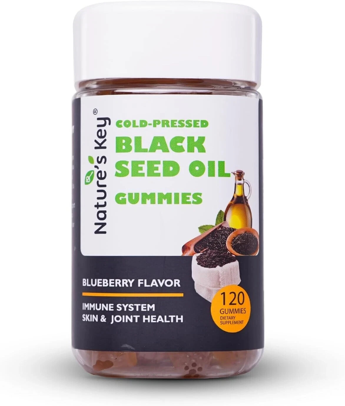 Nature’s Natures Key Black Seed Oil Blueberry Joint Skin 120 Gummies EXP 01/26