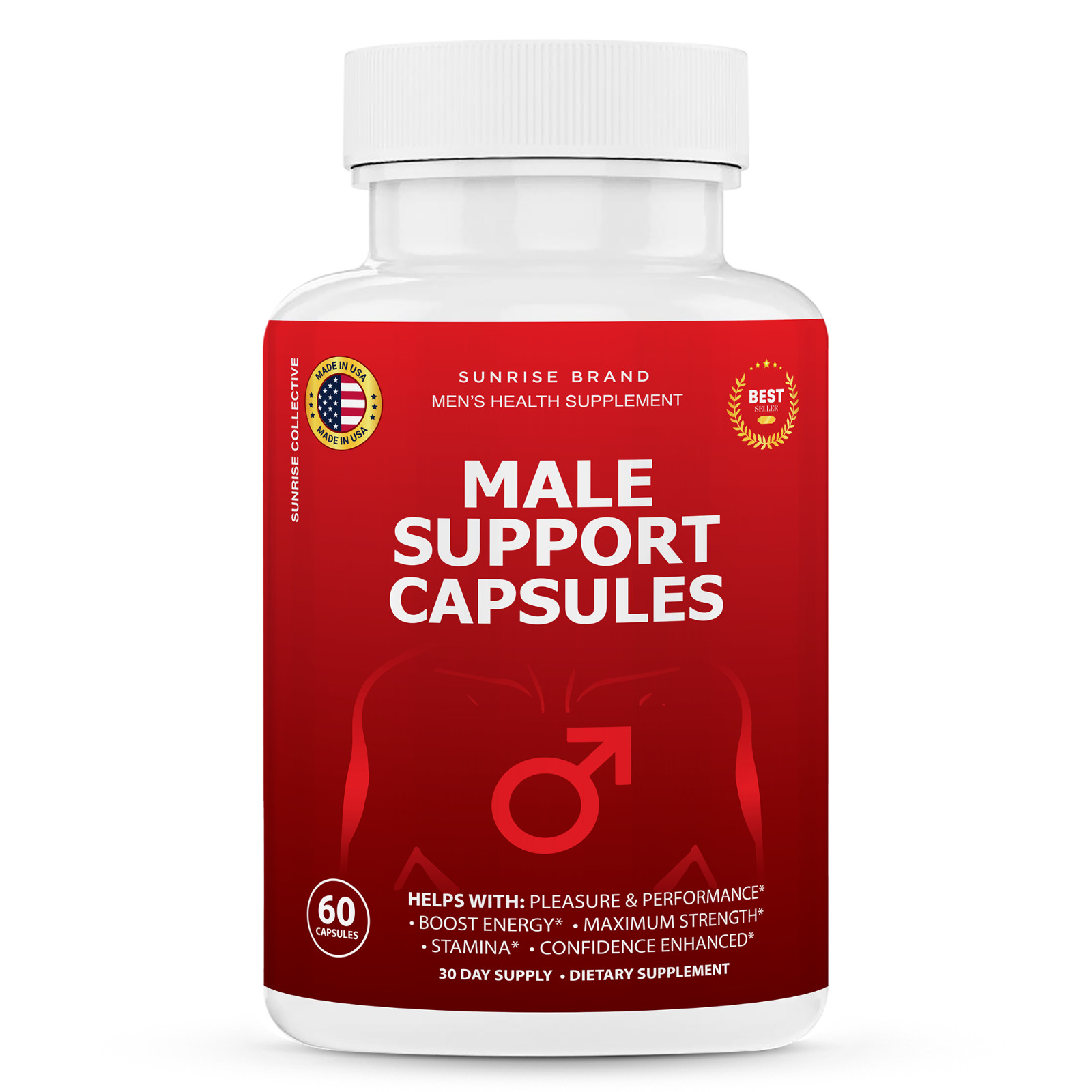 Male Support Capsules – Men’s Health Supplement – 60 Capsules 30 Day Supply