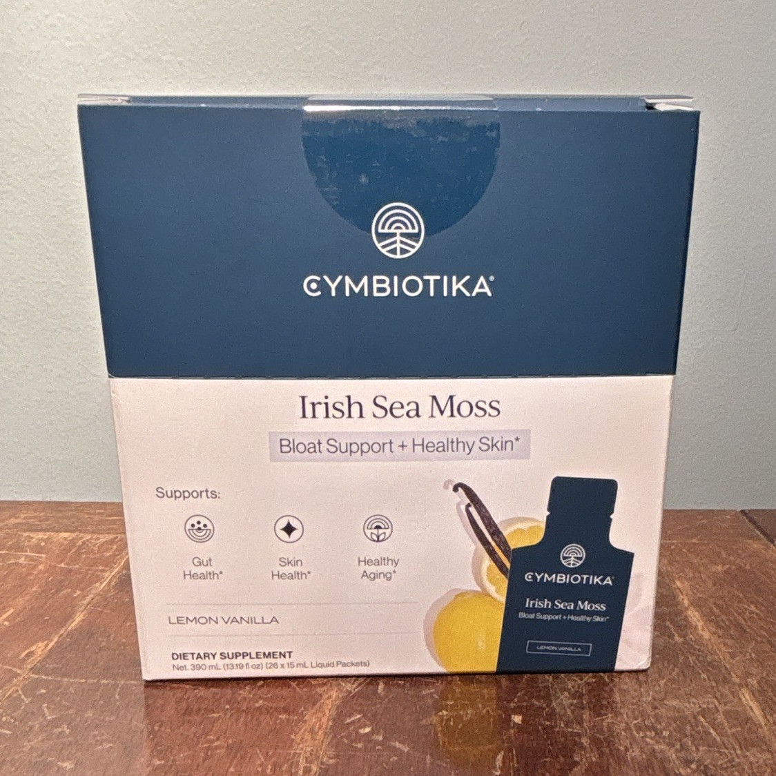 Cymbiotika Irish Sea Moss Liquid Supplement Lemon Vanilla 390 mL Gluten-Free